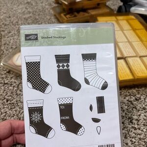 Stampin' Up! Stitched Stockings Stamp Set - Black and White